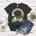 Funny Shamrock Vintage Rainbow Basset Hound St Patricks Day Women T-shirt Personalized Gifts