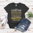 I Am A Lucky Son Im Raised By A Freaking Awesome Mom Gift Women T-shirt Unique Gifts