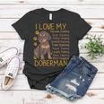 I Love My Red Doberman Dobie Mom Dad Gifts Youth Kid Lovers Women T-shirt Funny Gifts