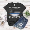 Mein Enkel Ist Mein Held Polizei Opa Oma Thin Blue Line Frauen Tshirt Lustige Geschenke
