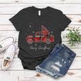 Merry Christmas Buffalo Truck Tree Red Plaid Family Matching Women T-shirt Unique Gifts