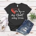My Heart Belong To Him Couple Awesome Funny Valentine Women T-shirt Funny Gifts