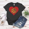 Sports Basketball Ball Red Love Shaped Heart Valentines Day Women T-shirt Unique Gifts