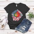 Super Portuguese Heritage American Flag Portugal Roots Women T-shirt Unique Gifts