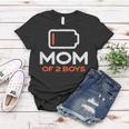 Womens Mom Of 2 Boys Low Battery Funny Mothers Day Mama Mommy Women Women T-shirt Unique Gifts