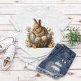 Easter Bunny Rabbit Women - Happy Bunny Flower Graphic Girl Women T-shirt Unique Gifts