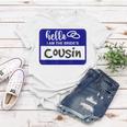 Hello I Am The Brides Cousin Wedding Name Badge Women T-shirt Funny Gifts