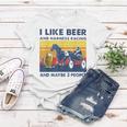 I Like Beer And Harness Racing Horse Vintage Retro Gifts Women T-shirt Unique Gifts