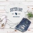 Sister Bay Wisconsin Wi Vintage Athletic Navy Sports Design Women T-shirt Unique Gifts
