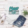 Womens Cheer Mom Teal Leopard Letters Cheer Pom Poms Women T-shirt Unique Gifts