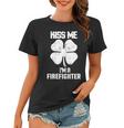 Kiss Me Im A Firefighter Shirt St Patricks Day Clothes Women T-shirt