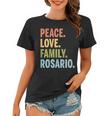 Rosario Last Name Peace Love Family Matching Women T-shirt