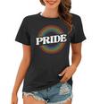 Unisex Schwarzes Frauen Tshirt, Regenbogen PRIDE Schriftzug, Mode für LGBT+