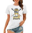 Softball Mom Messy Bun Leopard Softball Mothers Day 2023 Women T-shirt