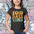 100 Days Of School Vibes 100Th Day Of School Retro Groovy V2 Youth T-shirt