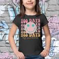 Happy 100 Days Of School Happy Smiling Face Retro Groovy  Youth T-shirt