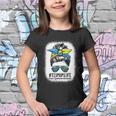 Down Syndrome Mom Life Messy Bun Down Syndrome Awareness Youth T-shirt