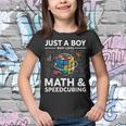 Just A Boy Who Loves Math And Speedcubing Funny Puzzle Youth T-shirt