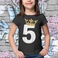 Kids 5Th Birthday Boy Prince Crown Youth T-shirt