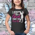 Play Like A Girl Try To Keep Up Golf Golfing Gift Youth T-shirt