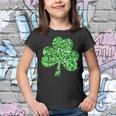 St Patricks Day Girls Bling Lucky Shamrock School  Youth T-shirt