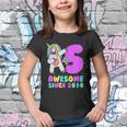 Unicorn 5Th Birthday Shirts For Girls Youth T-shirt