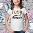 Kids 4 Years Old Birthday Decorations Girl Leopard 4Th Birthday Youth T-shirt