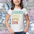 Kids 5 Years Old Legend Since April 2018 5Th Birthday Youth T-shirt