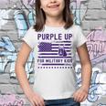 Purple Up For Military Kids Military Child Month Heart Youth T-shirt