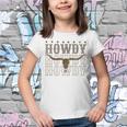 Retro Howdy Cow Bull Skull Cowboy Cowgirl Western Country Youth T-shirt