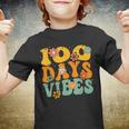 100 Days Of School Vibes 100Th Day Of School Retro Groovy V2 Youth T-shirt