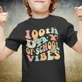 100 Days Of School Vibes 100Th Day Of School Retro Groovy V7 Youth T-shirt