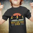 Best Cat Dad Ever Vintage Retro Style Black Cats Lover Tshirt Youth T-shirt
