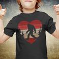 Bigfoot Heart Valentines Day Boys Girls Kids Love Sasquatch Youth T-shirt