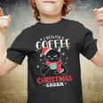 Black Cat Lights I Run On Coffee And Christmas Cheer V2 Youth T-shirt