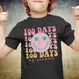 Happy 100 Days Of School Happy Smiling Face Retro Groovy Youth T-shirt