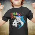 Kids 4Th Birthday Boy Shark Shirts 4 Jaw-Some Four Tees Boys Youth T-shirt