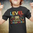 Level 100 Days Of School Unlocked Gamer Playing Videogames Youth T-shirt