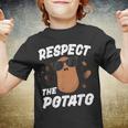Respect The Potato For Kids Boys Men Funny Vegetable Youth T-shirt