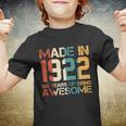Retro Made In 1922 100 Years Of Being Awesome Birthday Youth T-shirt