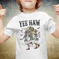 Howdy Retro Desert Dancing Skeleton Cowboy Boots Hat Western Youth T-shirt
