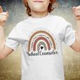 School Counselor Back To School Leopard Rainbow Funny Gift Youth T-shirt