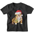 Bulldogs With Santa Hat And Lights Ugly Christmas Great Gift Youth T-shirt