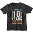 Kids 10Th Birthday 10 Years Old Vintage Retro 120 Months V2 Youth T-shirt