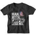 Man Myth Camping Legend Us American Flag Chair Camping Dad Gift Youth T-shirt