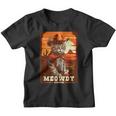 Meowdy Funny Country Music Cat Cowboy Hat Wanted Poster Youth T-shirt