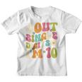 Kids Peace Out Single Digits Retro Groovy 10Th Birthday Girl Youth T-shirt
