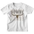 Retro Howdy Cow Bull Skull Cowboy Cowgirl Western Country Youth T-shirt