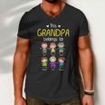 This Grandpa Belongs To Personalized Grandpa Men V-Neck Tshirt