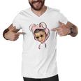 Bad Bunny-Face Men V-Neck Tshirt